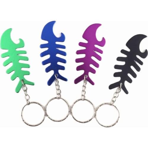 Metal keychain Fish bones key chian keyfob 100% high quality key ring for Decoration or gifts 2 pcs