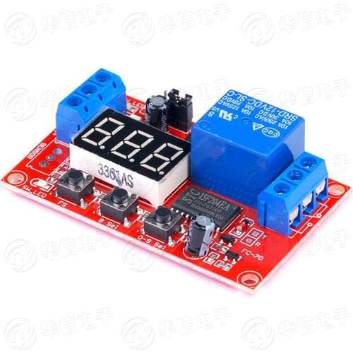 Multifunctional Delay Relay Module High and Low Level Trigger Cycle 5V12V24V Digital Display Adjustable Power