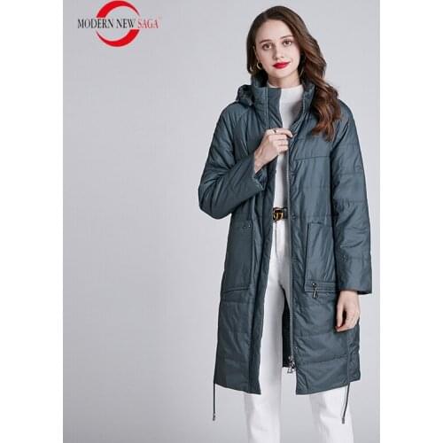 MODERN NEW SAGA 2020 Women Coat Autumn Woman Padded Jacket Polyester Fashion Spring Women Long Coats Parka Overcoat Outerwear