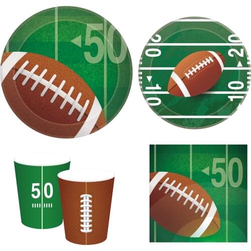 The World Cup American Football Rugby Sports Game Party Disposable Tableware Sets Baby Shower Party Birthday Party Decorations