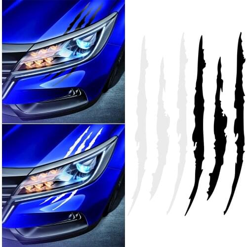 Car Headlight Scratch Stripe Claw Sticker For BMW F10 F30 E60 VW Polo Passat B6 KIA Rio Ceed Sportage Mazda 3 6 Cx-5