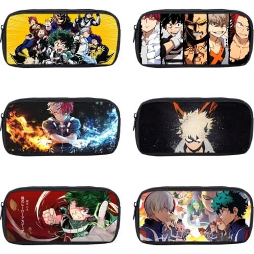 Anime My Hero Academia Pencil Case Izuku Midoriya Pencil Bag Student Stationery Holder Organizer Pouch Study Supplies Purse Gift