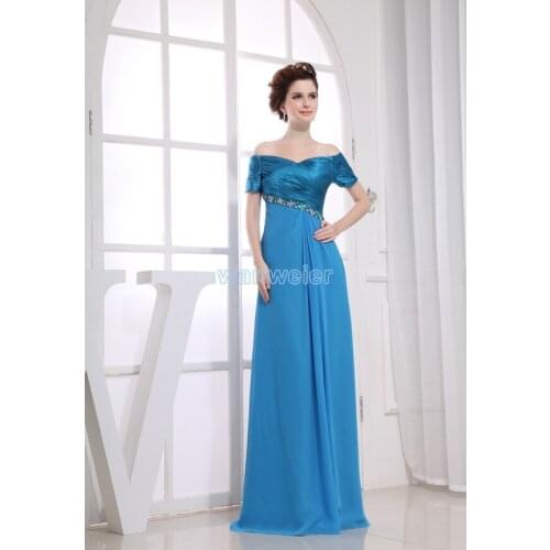 Free shipping new maxi long Mother Dress brides maid gown custom size/color blue celebrity evening mother of the bride dresses
