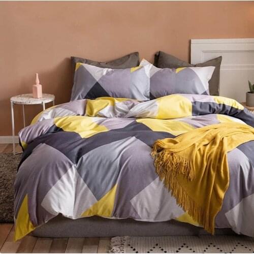 WOSTAR Geometry printed bedding luxury home textiles summer super soft cozy king size duvet cover for home bedroom decorate