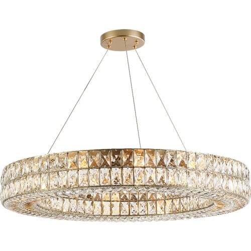 Postmodern light luxury Pendant Lights living room lamps 2020 new modern minimalist style round ring crystal Pendant Lights