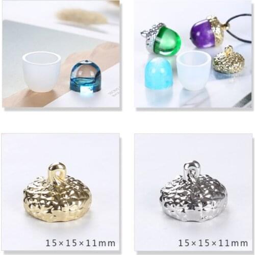 DIY Silicone Mold Pendant Cap Holder Epoxy Resin Jewelry Making Tools Necklace Molds 3D Solid Handmade Gifts Fondant Cake Bakery