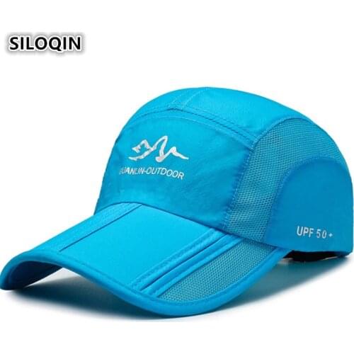SILOQIN Foldable Ultra-thin Breathable Baseball Caps For Men Women Snapback Cap Womens Hat 2019 Summer New Mens Fishing Cap