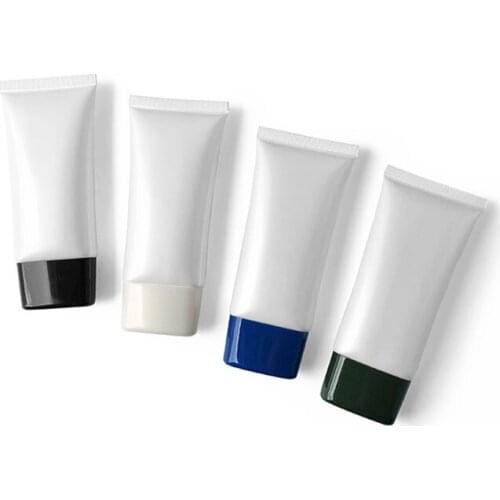 50ml Pearl White Cosmetic Sample Tube Cream Facial Cleanser Travel Cosmetic Containers Makeup Squeeze Sub-bottling 50pcs/lot