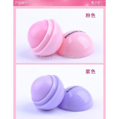6 Colors New Brand Makeup Round Ball Moisturizing lip balm Natural Plant Sphere lip Pomade Lipstick Fruit Embellish lip Care