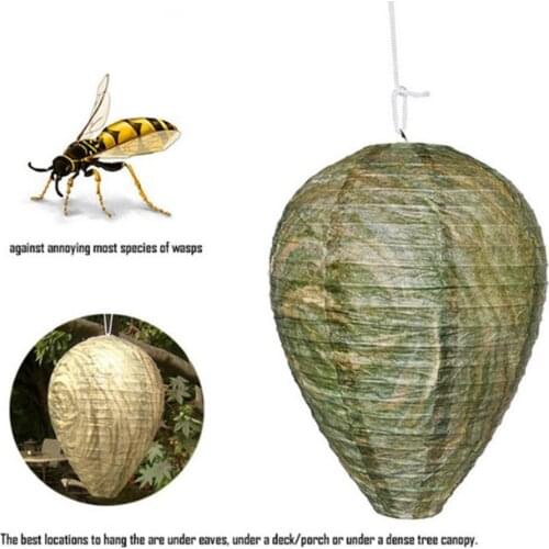 Hanging Wasp Bee Trap Fly Insect Simulated Wasp Nest Effective Safe Non-Toxic Hanging Wasp Deterrent For Wasps Hornets