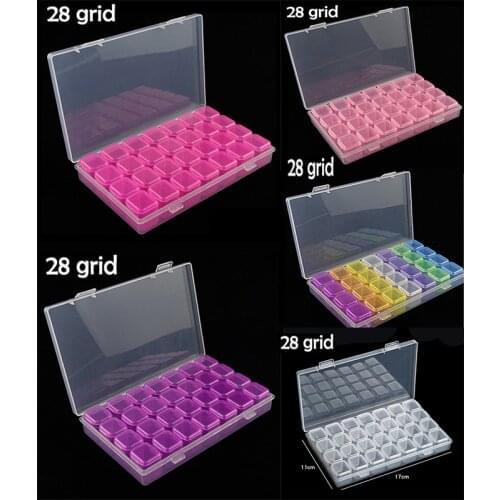 28 grid Dismountable diamond painting Accessories Diamond Embroidery Cases PP plastics Box Organizer Home Storage boxes