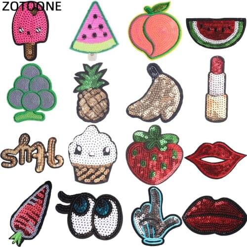 ZOTOONE Stranger Things Iron on Letter Eye Sequin Patches for Clothing Embroidered Diy Stripes Clothes Patch Stickers Applique G