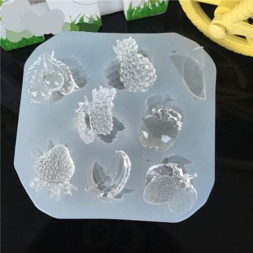 1pcs UV Resin Jewelry Liquid Silicone Mold Cherry Apple Fruit Resin Charms Molds For DIY Intersperse Decorate Making Jewelry