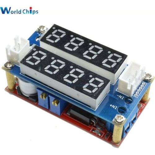 10Pcs 5A Max Adjustable CC/CV Step Down Charging Board DC-DC 5-32V To 1.27-30V Digital Voltmeter Ammeter Buck Module For Arduino