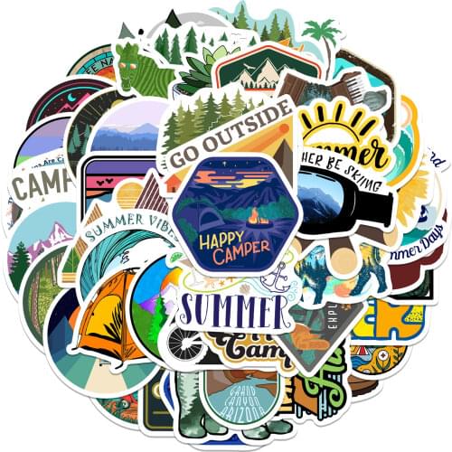 25/50PCS Camping Field Exploration Cool Stickers For Motorcycle Skateboard Bicycle Laptop Suitcase Guitar Car Helmet