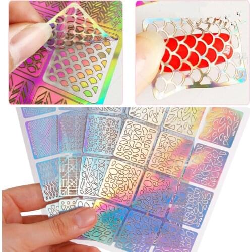 3 Sheet Hollow Out Nail Art DIY Tips Guides Transfer Stickers Accessories French Tips Manicure Decal Decoration Tools #249073