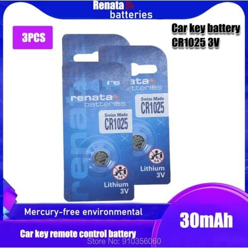 3PCS Renata 3V CR1025 Button Batteries DL1025 BR1025 KL1025 Cell Coin Lithium Battery CR 1025 For Watch Electronic Toy