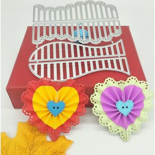 3D Heart-shaped metal cutting die with lace creases, scrapbooks, photo albums, greeting cards, DIY decoration