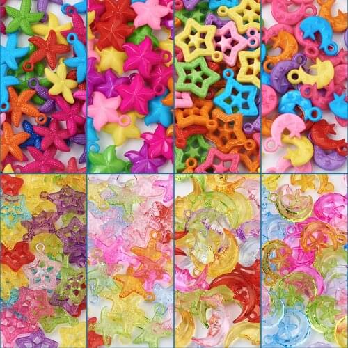 400pcs/set Transparent Opaque Acrylic Pendants Mixed Shapes Mixed Color 25x19x6mm, Hole: 2.5mm