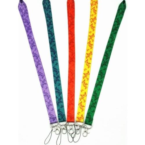 500 Pcs Butterfly key lanyards id badge holder keychain straps for mobile phone Free Shipping Wholesale SN866