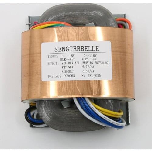 80W (80VA)pure copper R-core audio transformer for tube preamp / phono 280V-0-280V +6.3V+6.3V