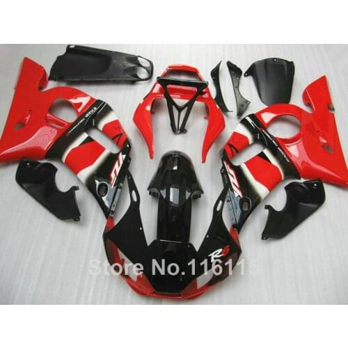 ABS parts for YAMAHA 1998-2002 R6 fairing kit YZF R6 98 99 00 01 02 red black fairings set #3269