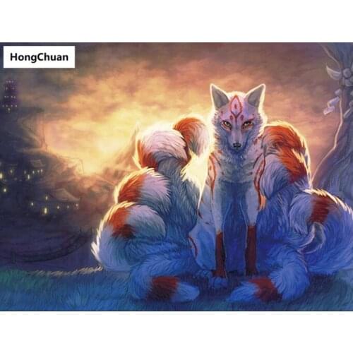 New cute fox diamond painting DIY mosaic handmade 5D diamond embroidery cross stitch kit home decoration Christmas gift