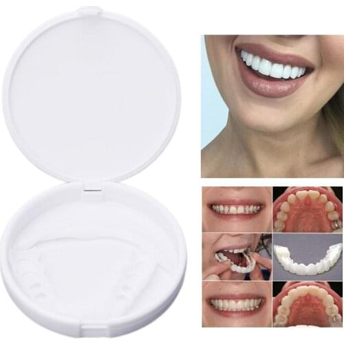 Fake Tooth Cover with Storage Box Teeth Whitening Oral Care Portable Dentures Teeth Braces Cover