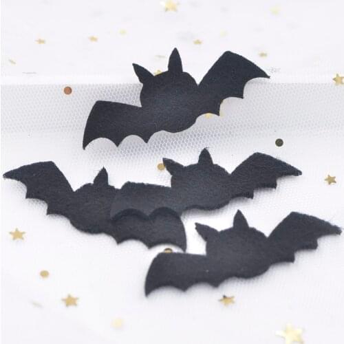 30Pcs Black Bats Appliques Non-woven Padded Patches for Wall Sticker Decals Home Halloween Party Cosplay Fancy Dress Costume F79
