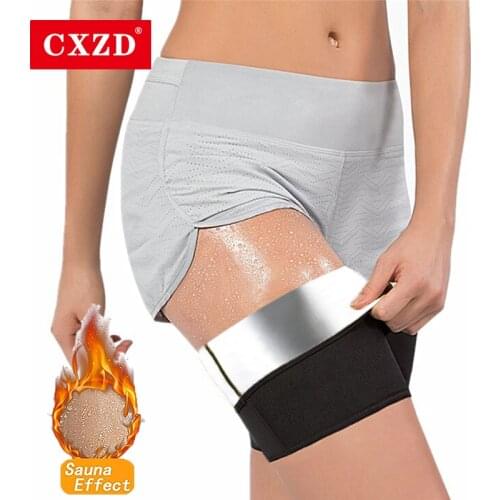 CXZD 2021 New Slim Thigh Trimmer Leg Shapers ion coating Slimming Calf Sweat Sauna Shapewear Toned Muscles Band Thigh Wrap