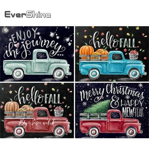 EverShine Diamond Embroidery Christmas Mosaic Art Kits 5D Diamond Painting Car Cross Stitch Needlework Cartoon Child Hobby