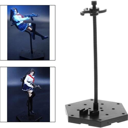 Action Figure Base Display Stand Bracket Metal Doll Display Stand With Plastic Base for 1/12 Action Soldier Doll 1/6 Toys