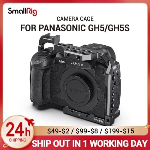 SmallRig DSLR gh5 Camera Cage For Panasonic gh5 / For Lumix gh5s With Cold Shoe Mount 1/4 3/8 Thread Holes and Nato Rail 2646