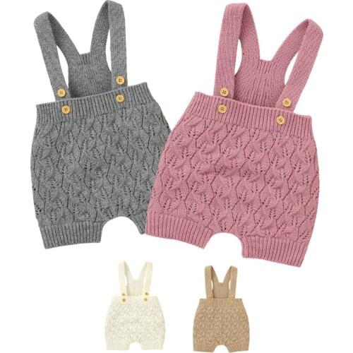 Korean Style Spring Autumn Toddler Baby Boys Girl Knitting Solid Color Romper Infant Baby Girls Sleeveless Jumpsuit Overall