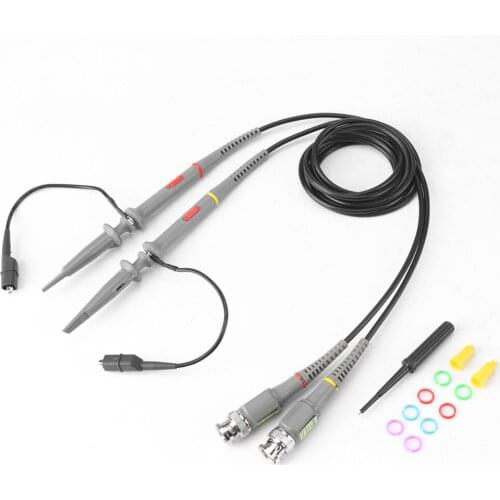 2pcs Precision BNC Oscilloscope Probe Kit 100Mhz Scope Clip 1X / 10X Switchable Test Cable