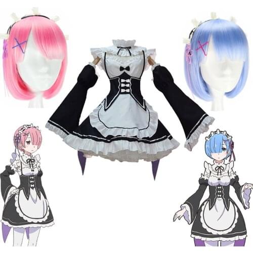 Life In A Different World From Zero Rem/Ram Cosplay Costume Halloween Carnival Funny Maid Sisters Loli Uniform