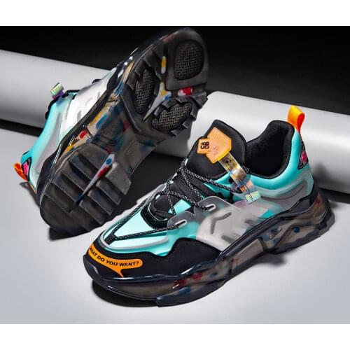 High Quality Chunky Sneakers Men Casual Comfortable Popcorn Sole Shoes Outdoor Trend Thick Bottom Walking Footwear Dad Shoes