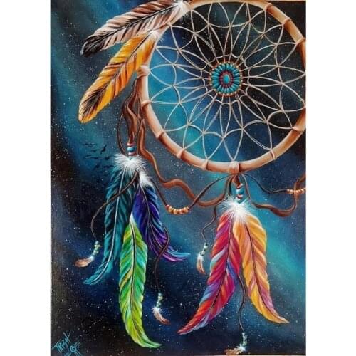 Dreamcatcher Wolf Embroidery 11CT Cross Stitch Kits Needlework Set Cotton Thread Printed Canvas Home Decoration For Living Room