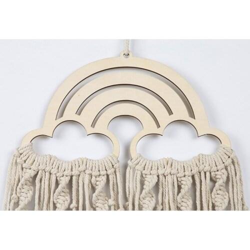 Nordic Style Handwoven Cotton Rope Wall Hanging Tapestry Home Knitted Decoration P31B