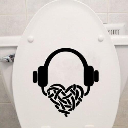 Headphones Fashion Bathroom Home Decor Wall Decal Toilet Sticker Vinyl 6WS0217