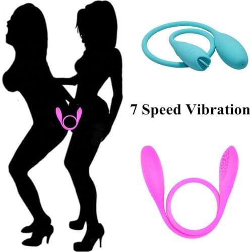 Oral G spot Clitoris Stimulator Vibrator Double Head Anal Dildo Masturbator Breast Vibrating Massage Sex Toy for Women Couple