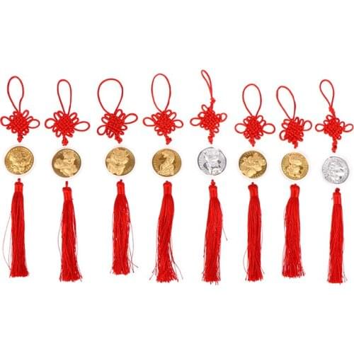2022 Year Tiger Zodiac Commemorative Coin Pendant Tiger Red Tassel Car Interior