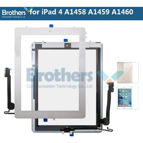 Tablet T Panel For iPad 4 A1458 A1459 A1460 Digitizer Glass Sensor Assembly with Home Button For iPad 4 Screen Replecement