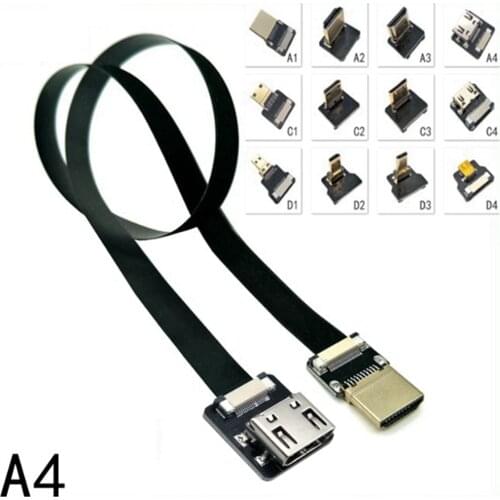 Up Abgewinkelt FPC Mini HDMI C Typ zu HDMI-kompatibel EIN Typ Männlich Weiblich FPV HDTV Flache Kabel für multicopter Luftaufnah