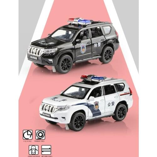 Gifts For Children TOYOTA Land Cruiser Prado Police Car SUV Double Horses 1/32 Alloy Car Model Exquisite Diecasts Toy Vehicles