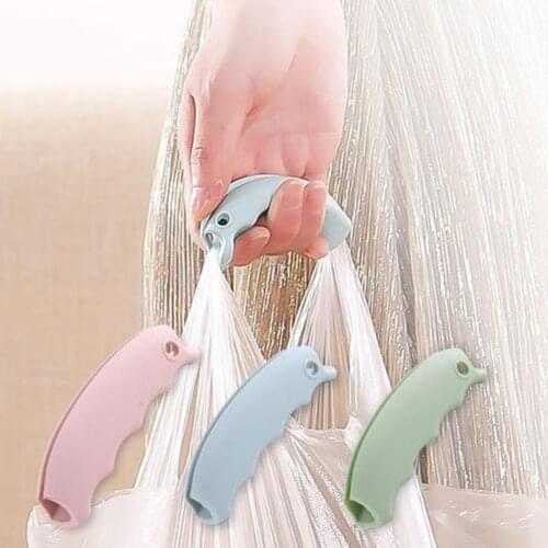 Portable Soft Silicone Plastic Bag Handle Labor-saving Shopping Grocery Carrying Storage Clip Tools