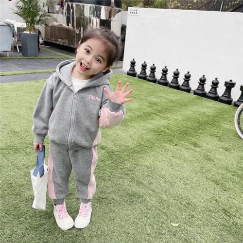 Girls' casual suit 2021 spring new childrens little girl baby spring and autumn sports two-piece suit