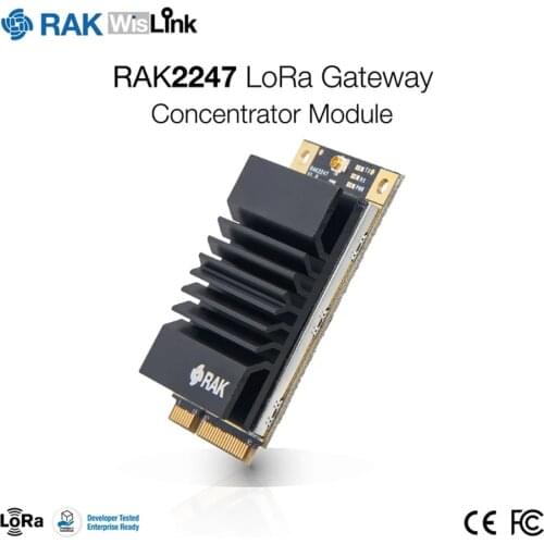 RAK2247 WisLink Mini PCIe LoRa Gateway Concentrator Module SX1301 Chip LoRaWan 1.0.2 Stack SPI / USB Interface 868 / 915MHz