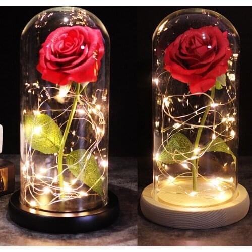 Medium Beauty And The Beast Rose, Rose In Glass Dome, Forever Rose, Red Rose, Preserved Rose, Belle Rose, Special Romantic Gift