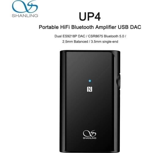 SHANLING UP4 Hi-Res Portable HiFi Audio Bluetooth 5.0 Amplifier Dual DAC/AMP Balanced Output Headphone Amplifier
